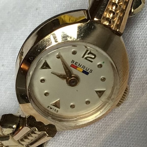 Benrus - Vintage elegant ladies gold watch with box - Picture 3 of 11